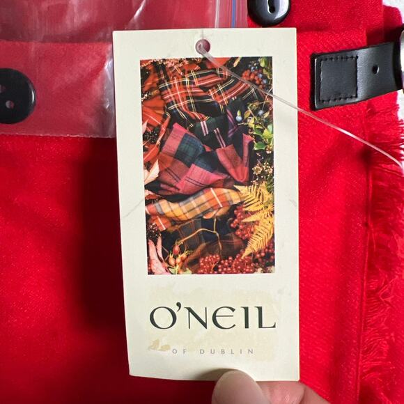 NWT O'NEIL Of Dublin Red Kilt Skirt Suspenders Size 16 Age 1/2 - Picture 2 of 6